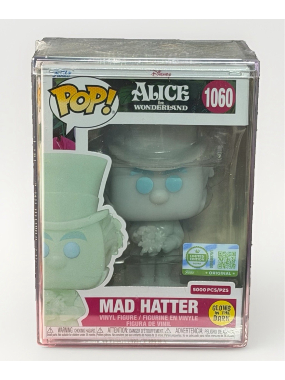 Funko Pop Mad Hatter #1060 GITD ULTRA LE 5000 Alice Wonderland w/ Protector. New